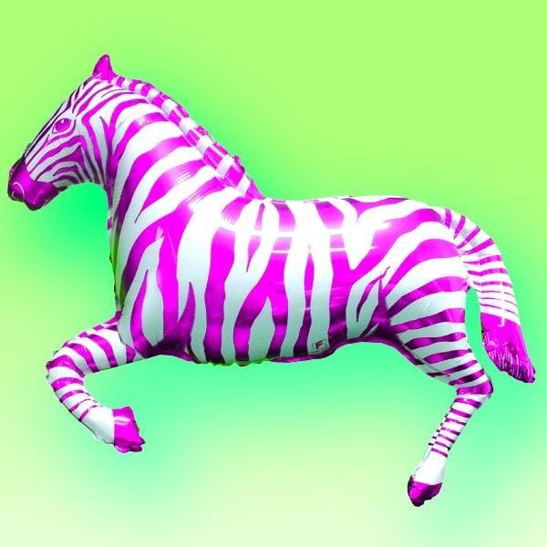 40" S.S- Zebra Pembe Folyo Balon (FM)-10 Adet