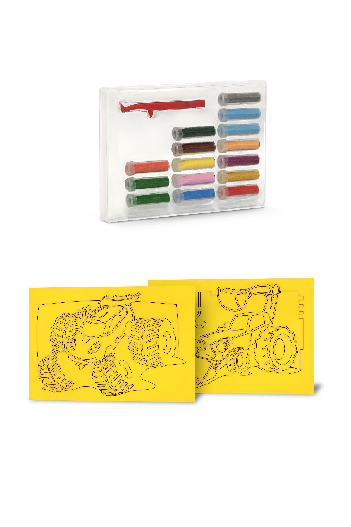 Red Castle Cars & Digger Sand Painting Set DS-208