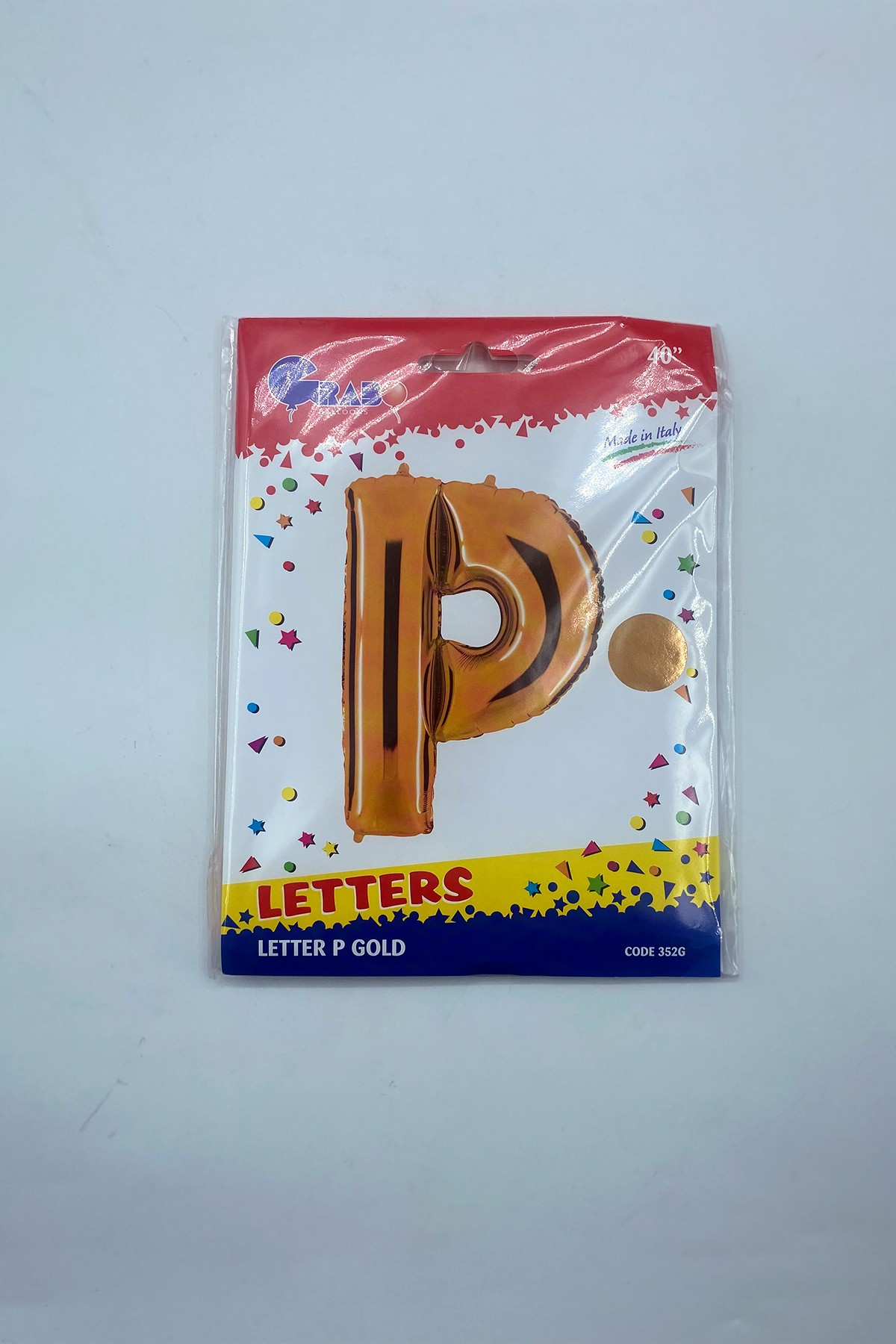 Letter Foil Balloon P Gold 40"(102cm)-Grabo