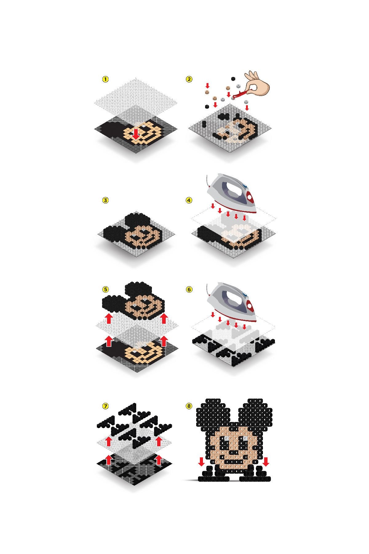 Pixel Pixel Boncuk Aktivite ve Oyuncak Seti-Disney Mickey Mouse 1000 Boncuk BB16-03