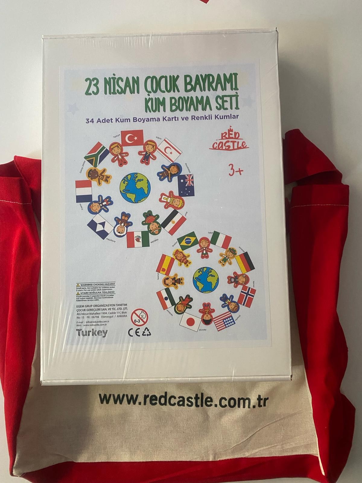 23 Nisan Ulusal Egemenlik ve Çocuk Bayramı Kum Boyama Okul Seti-Red Castle 23NSN