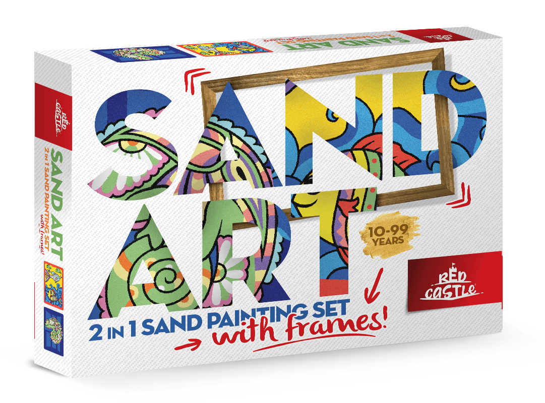 Sand Art, Yetişkin Kum Boyama Aktivite Seti 2in1 Çerçeveli (Balık ve Iguana)