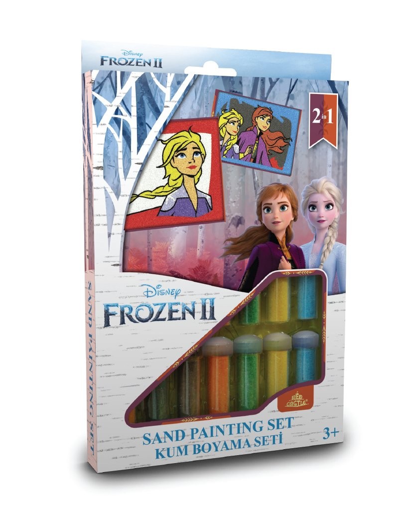 Disney Frozen II Elsa & Anna Eğitici ve Eğlenceli Kum Boyama Seti-Red Castle DS-34
