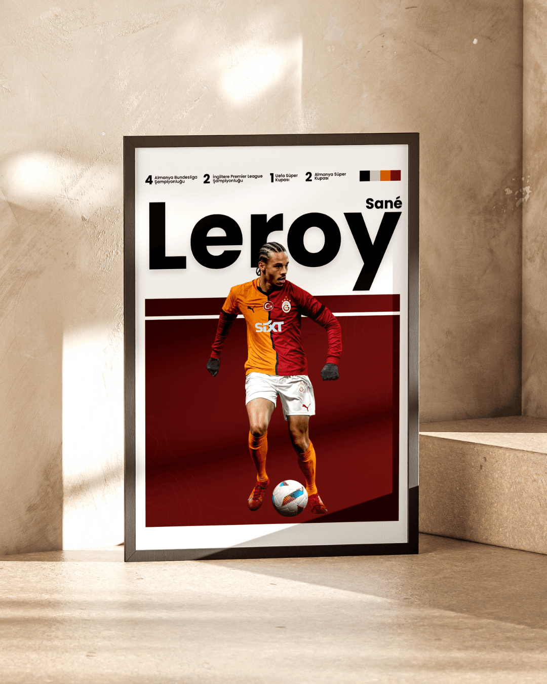 Leroy Sane Galatasaray Siyah Çerçeveli Poster Tablosu