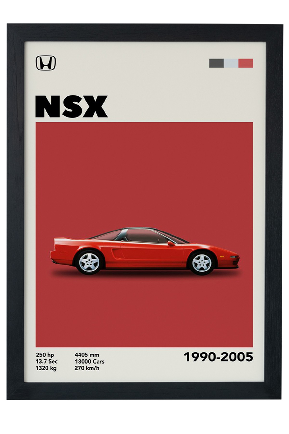 Honda NSX 1990-2005 Car Serie Özel Tasarım Siyah Çerçeveli Tablo Poster main variant image