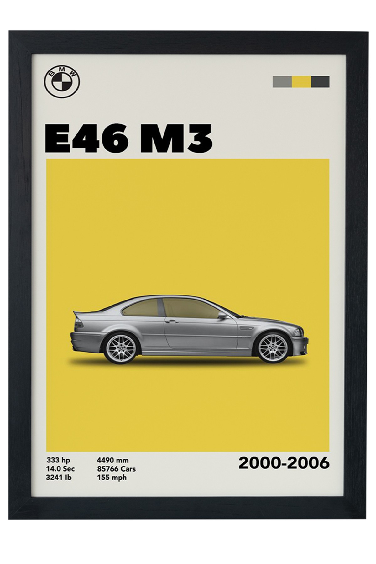 BMW E46 M3 2000-2006 Özel Tasarım Çerçevesiz Poster main variant image