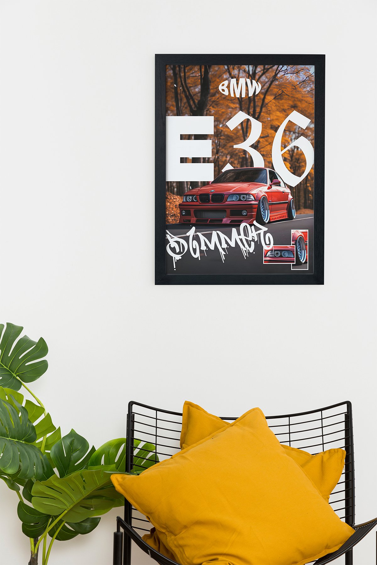 Bmw 3 Series E36 Tasarım Çerçevesiz Poster