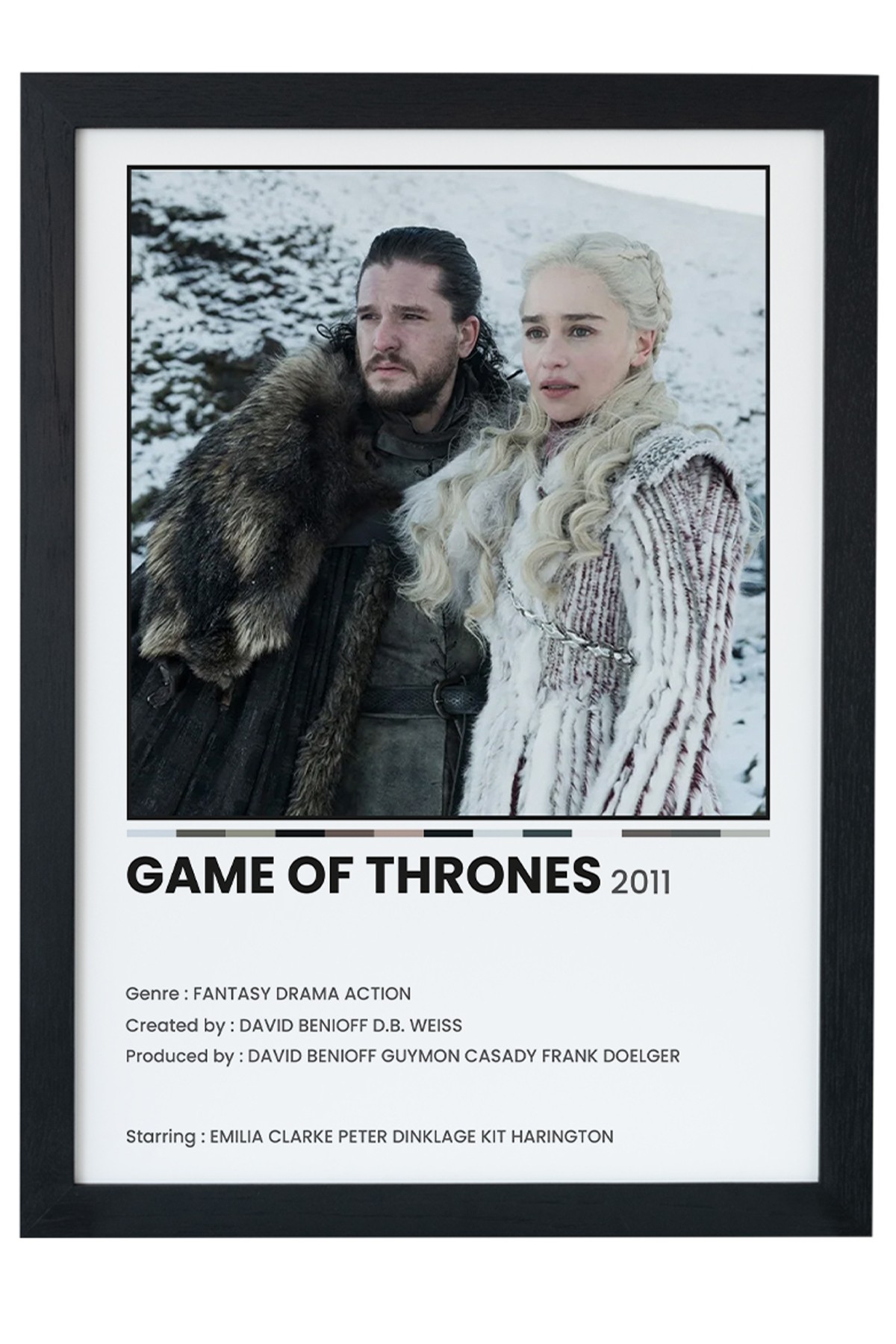 Game Of Thrones Dizi-Film Siyah Çerçeveli Tablo Poster main variant image