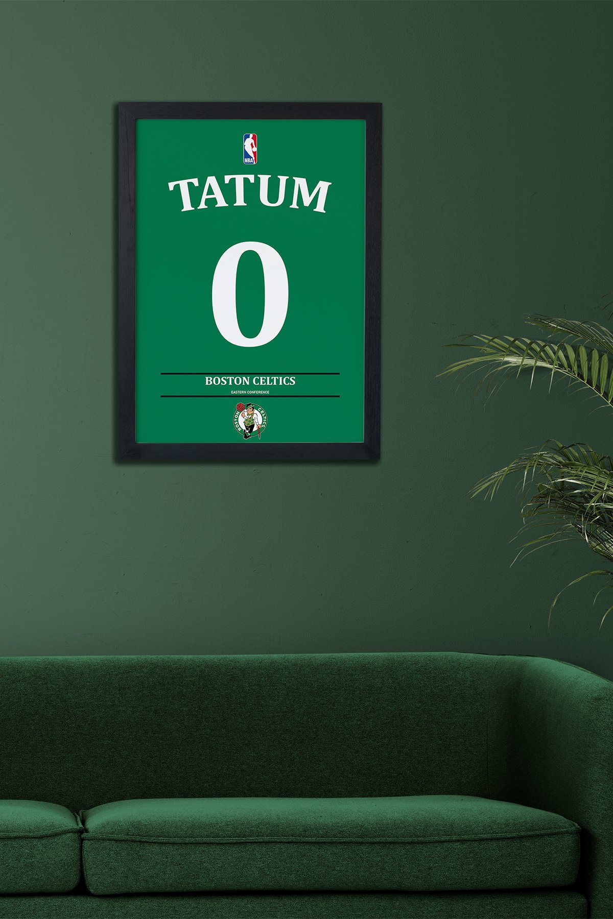 Jayson Tatum Tasarımlı Siyah Çerçeveli Tablo Poster