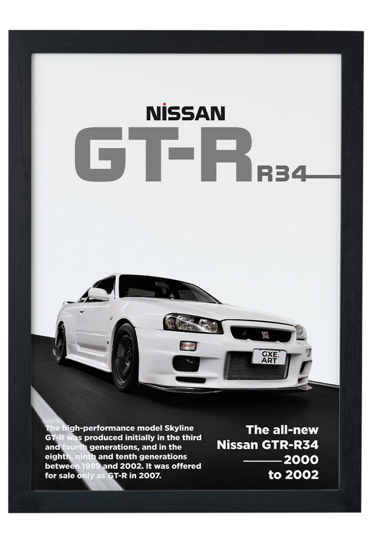 Nissan Gtr R34 Siyah Çerçeveli Tablo Poster main variant image