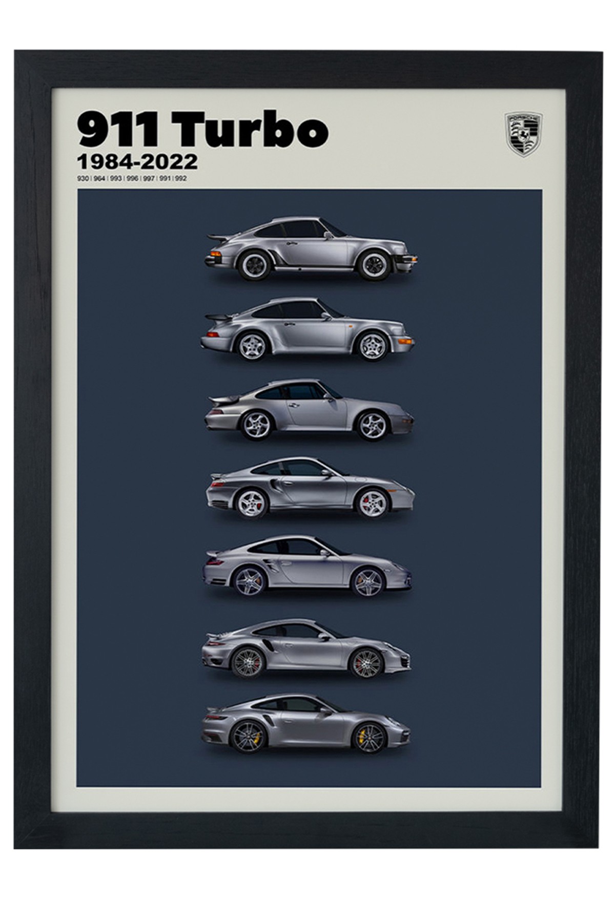 Porsche 911 Turbo 1984-2022 Siyah Çerçeveli Tablo Siyah Çerçeveli Tablo Poster main variant image