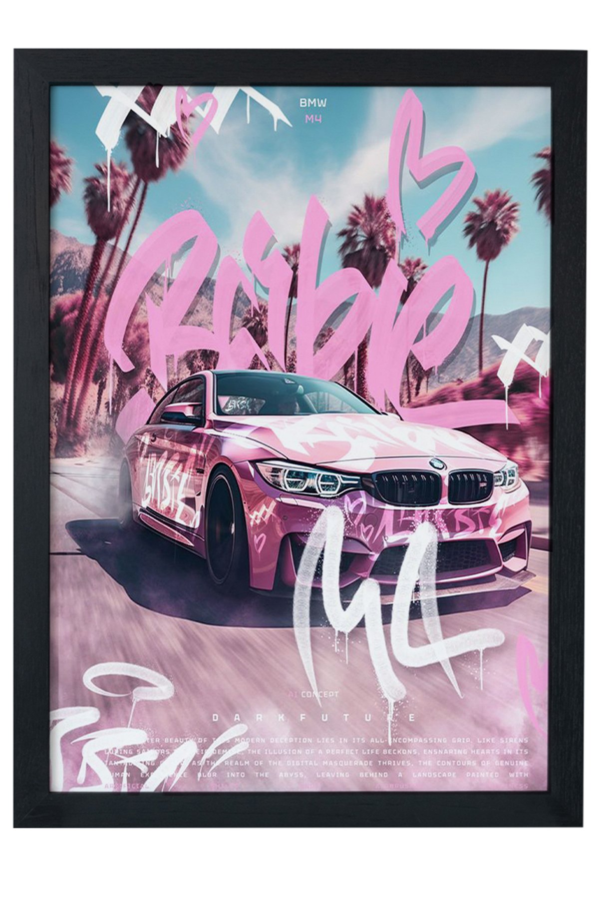 BMW M4 Car Serie Özel Tasarım Çerçevesiz Poster main variant image