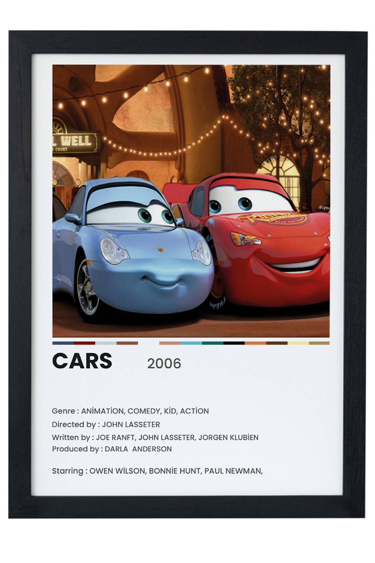 CARS Dizi-Film Siyah Çerçeveli Tablo Poster main variant image