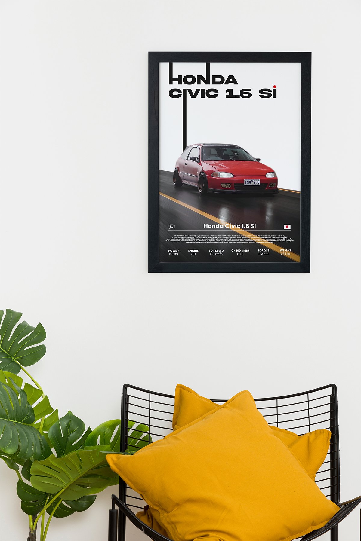 Honda Cıvıc 1.6 Sİ Siyah Çerçeveli Tablo Poster