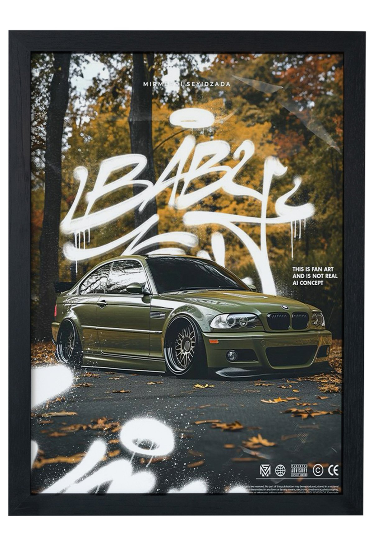 BMW Car Serie Özel Tasarım Çerçevesiz Poster main variant image