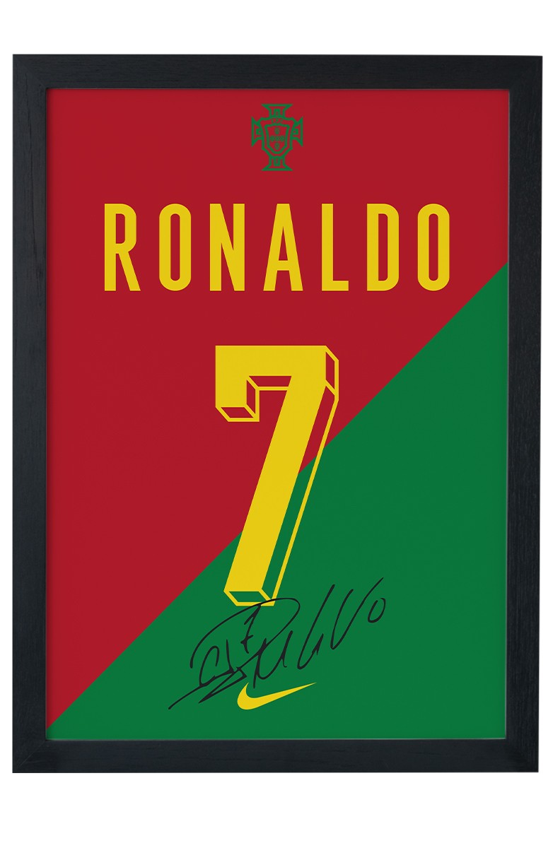 Cristiano Ronaldo Portekiz Forması Siyah Çerçeveli Tablo Poster main variant image