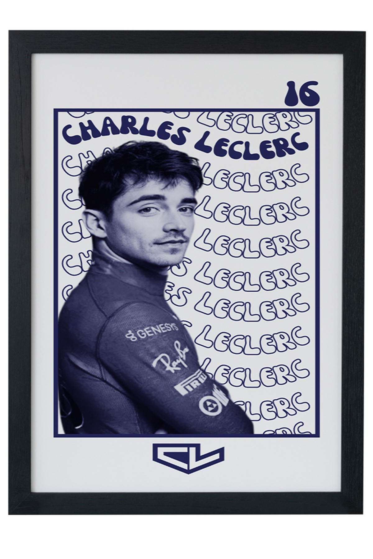 Charles Leclerc F1 Pilotu Siyah Çerçeveli Poster Tablo main variant image