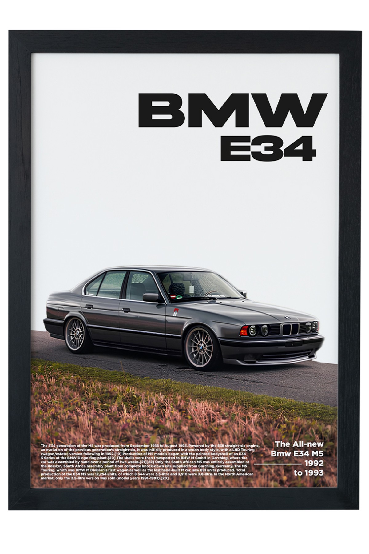 Bmw E34 M5 Tasarım Çerçevesiz Poster main variant image