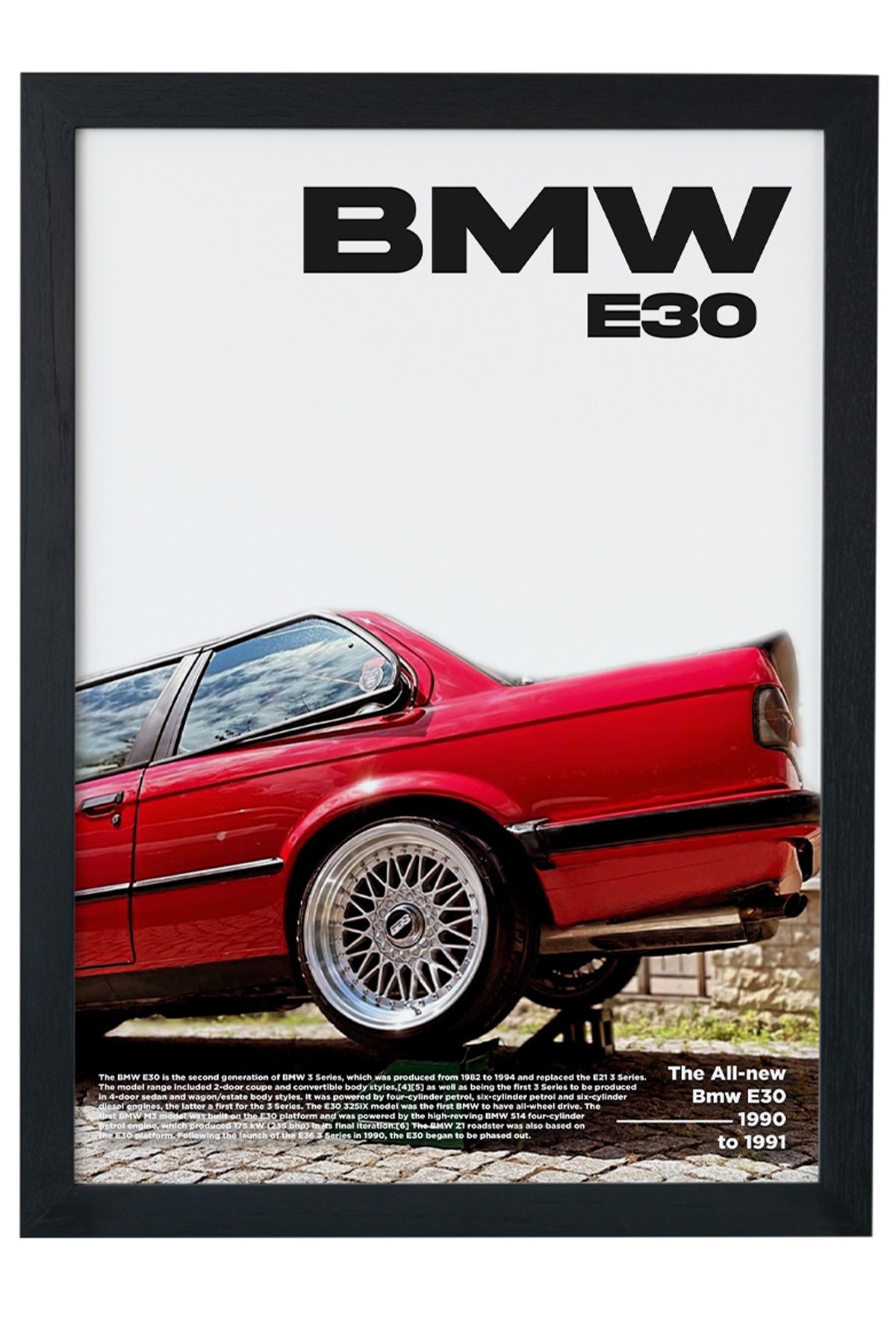 Bmw E30 Tasarım Çerçevesiz Poster main variant image