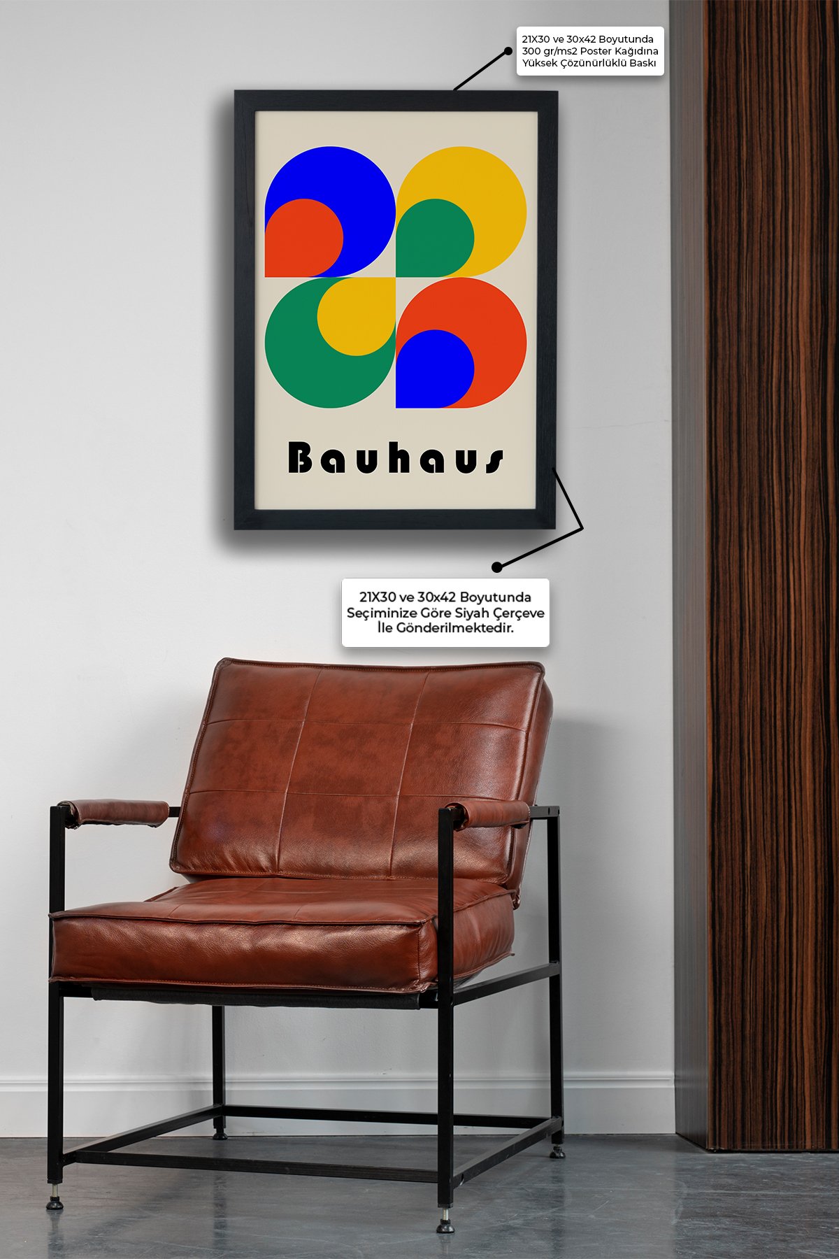 Bauhaus Color Siyah Çerçeveli Tablo Poster