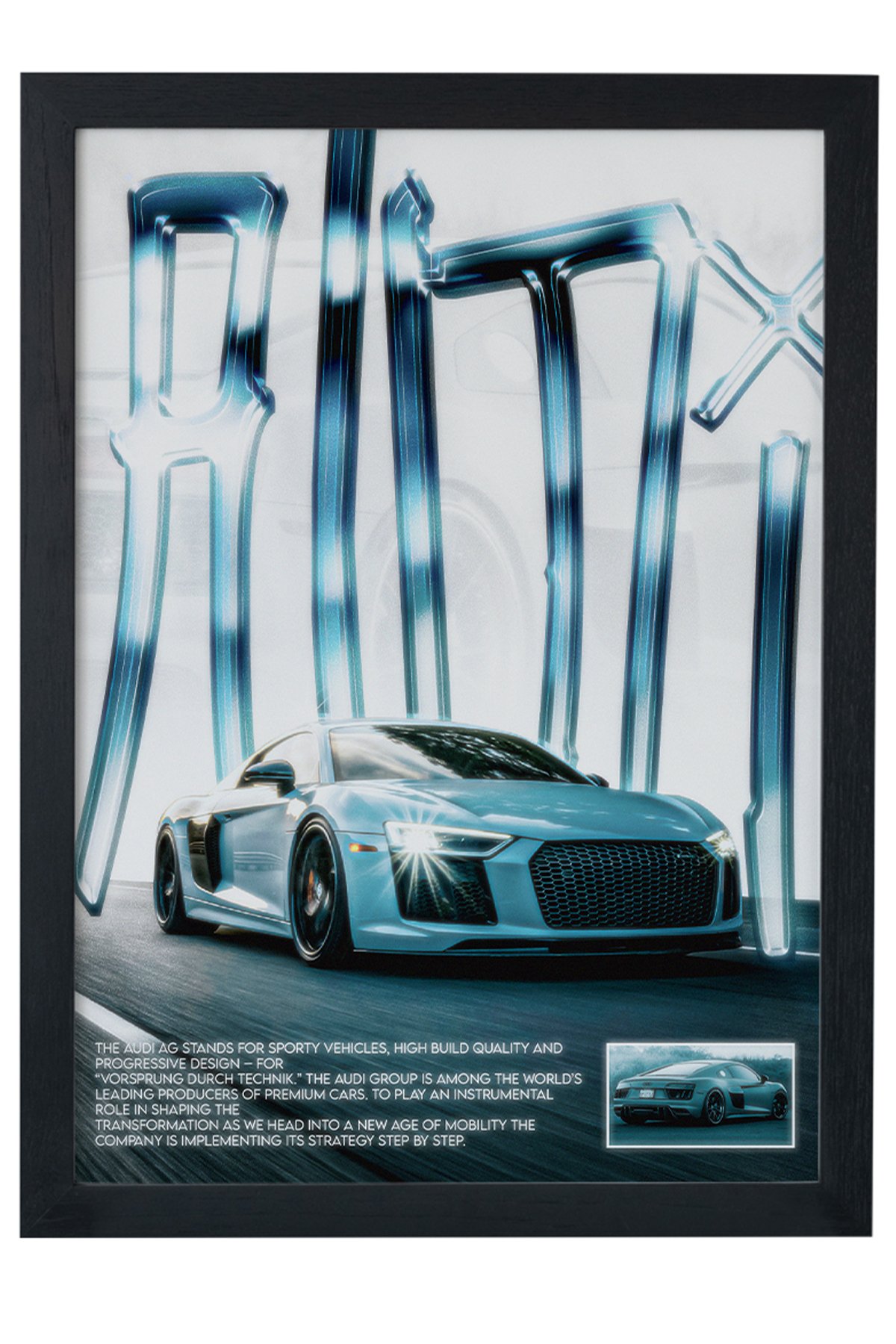 AUDİ Özel Tasarım Siyah Çerçeveli Tablo Poster main variant image