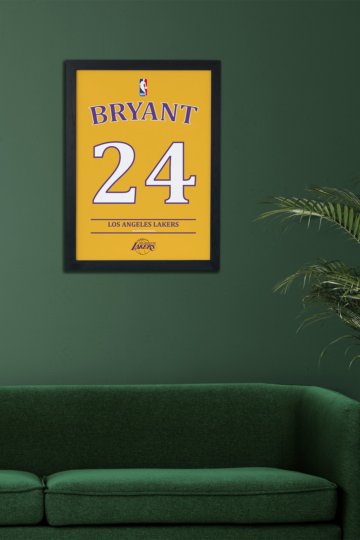 Kobe Bryant Tasarımlı Siyah Çerçeveli Tablo Poster