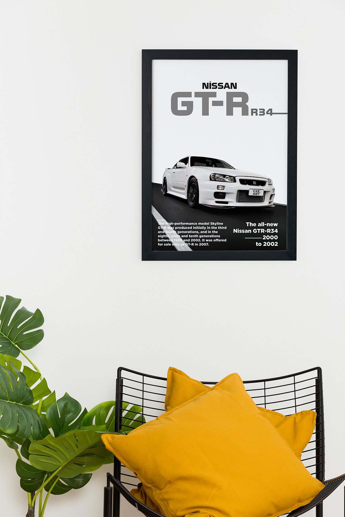 Nissan Gtr R34 Siyah Çerçeveli Tablo Poster