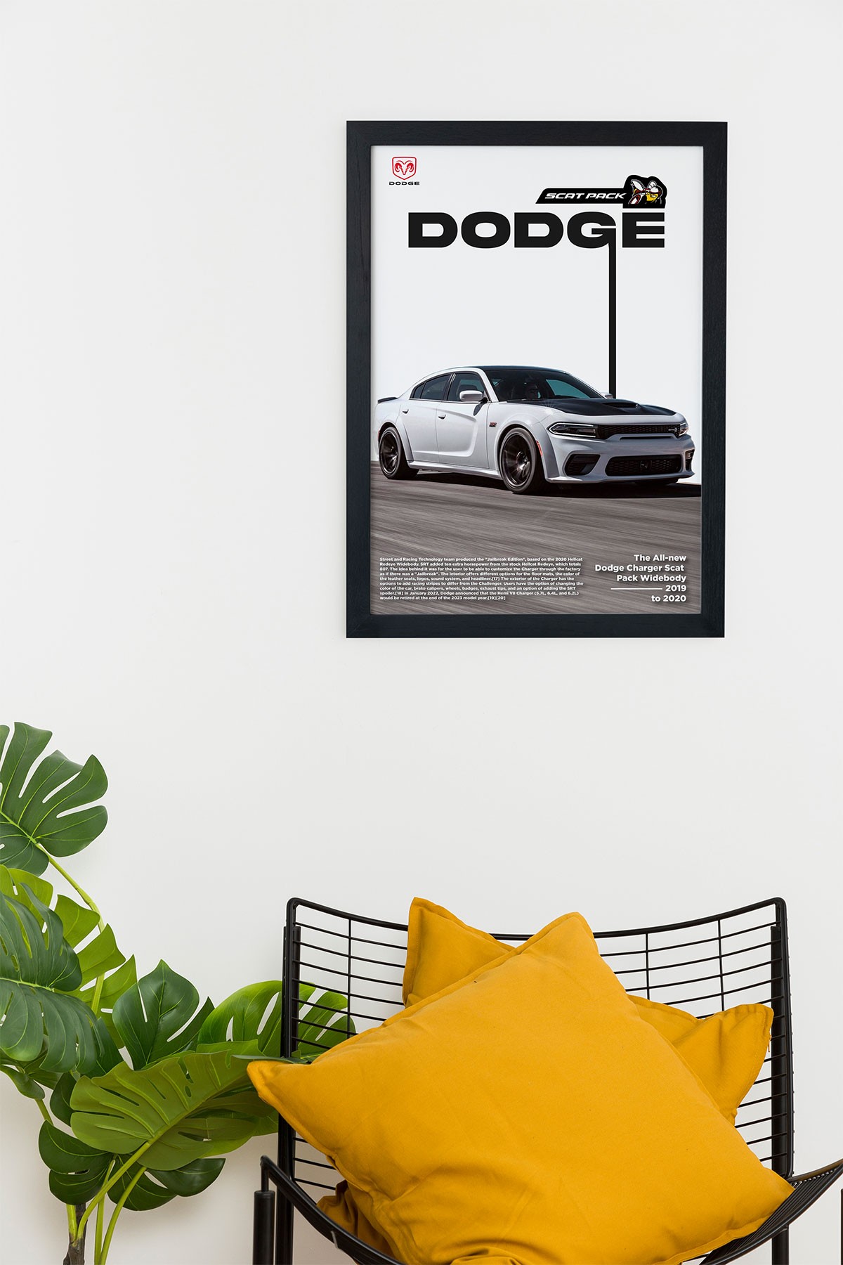 Dodge Charger Scat Pack Widebody Siyah Çerçeveli Tablo Poster