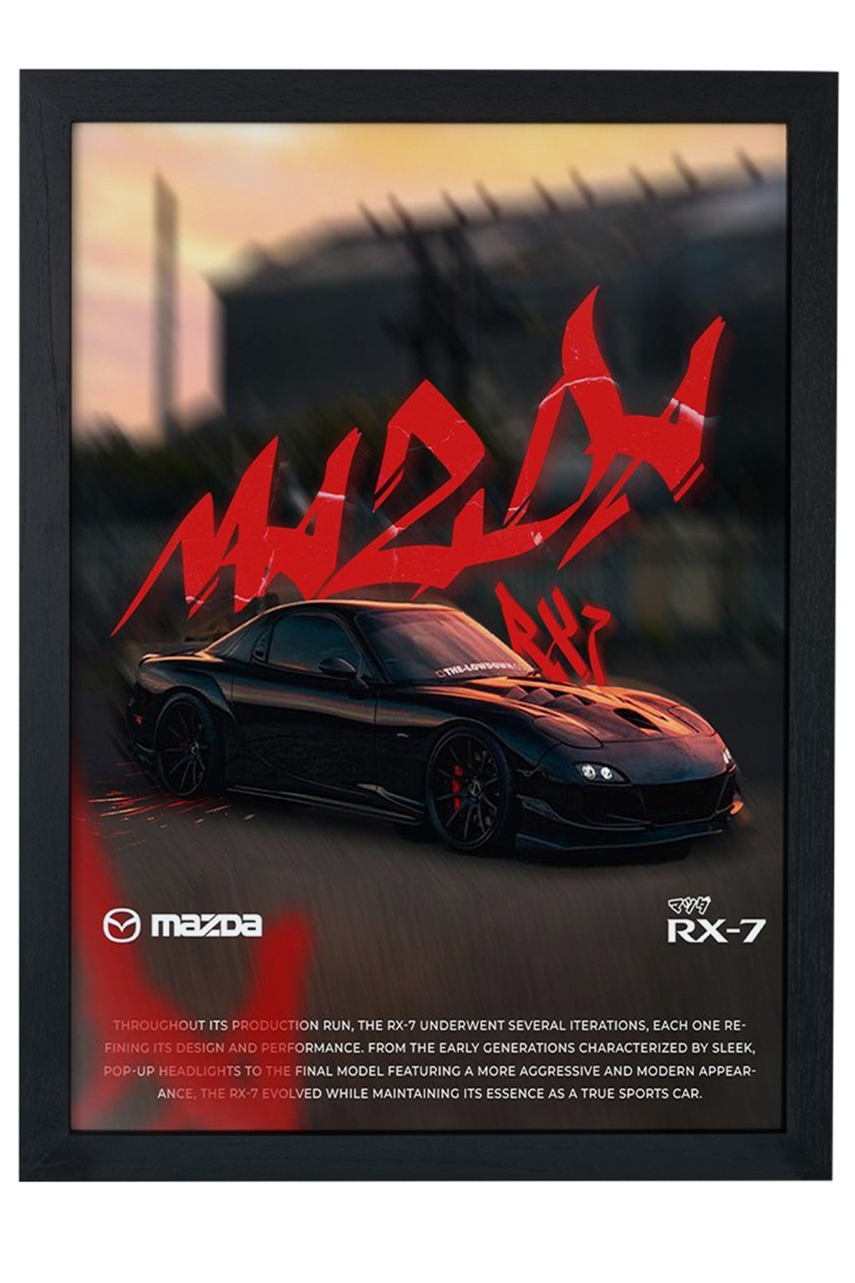 MAZDA Car Serie Özel Tasarım Siyah Çerçeveli Tablo Poster main variant image