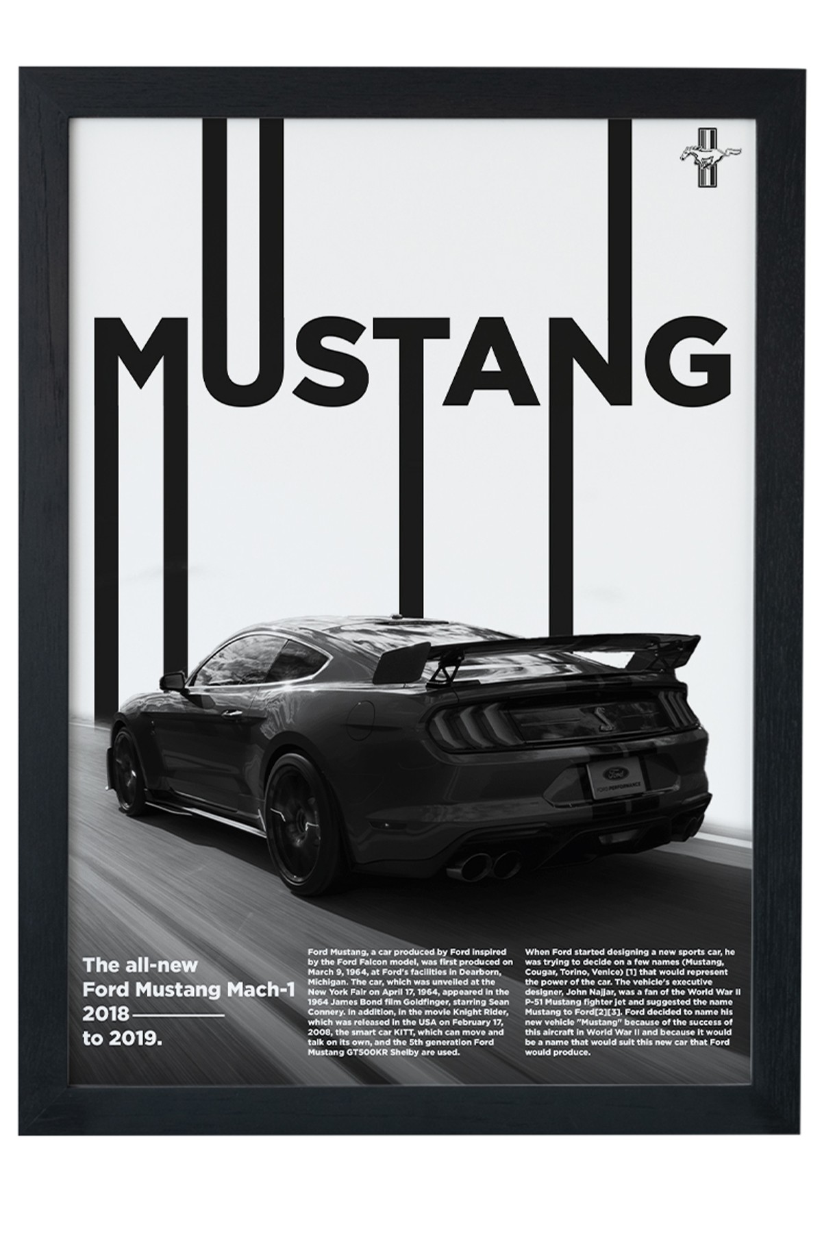 Ford Mustang Mach-1 Siyah Çerçeveli Tablo Siyah Çerçeveli Tablo Poster main variant image