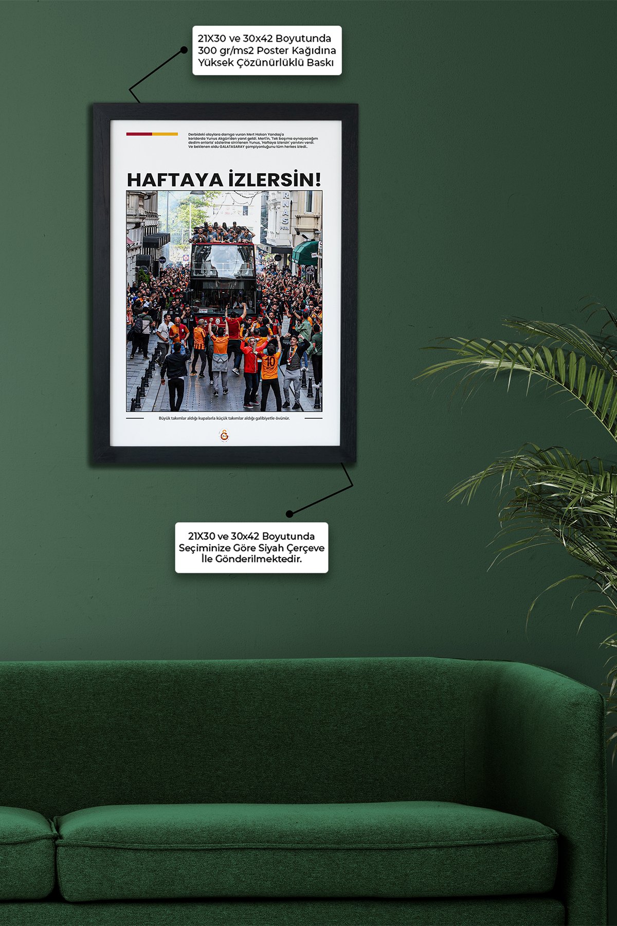 HAFTAYA İZLERSİN! Özel Koleksiyon Siyah Çerçeveli Tablo Poster