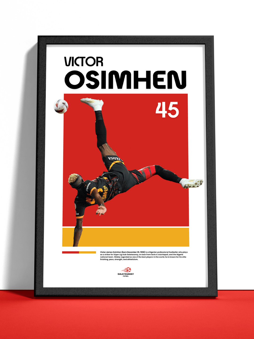 Victor James Osimhen Röveşata Galatasaray Siyah Çerçeveli Poster Tablosu main variant image