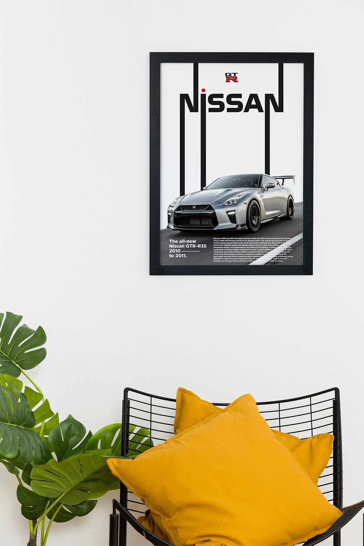 Nissan Gtr R35 Siyah Çerçeveli Tablo Poster