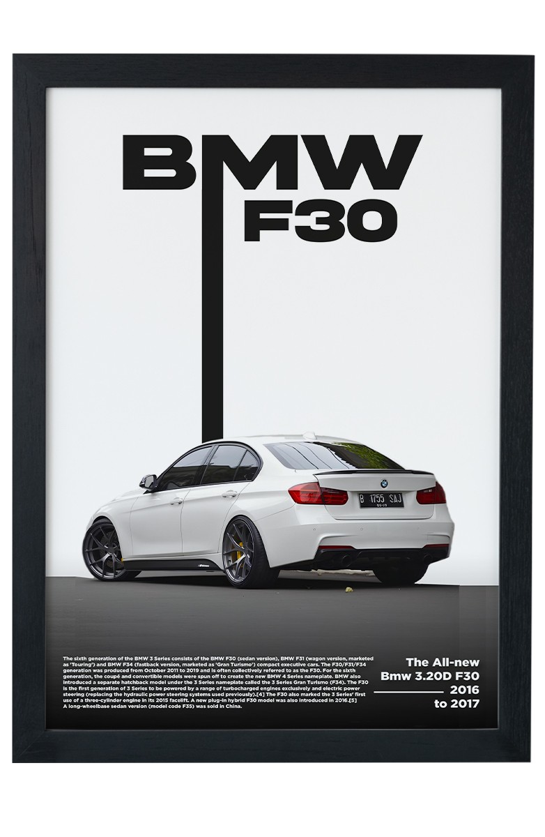 Bmw 3.20D F30 V2 Tasarım Çerçevesiz Poster main variant image