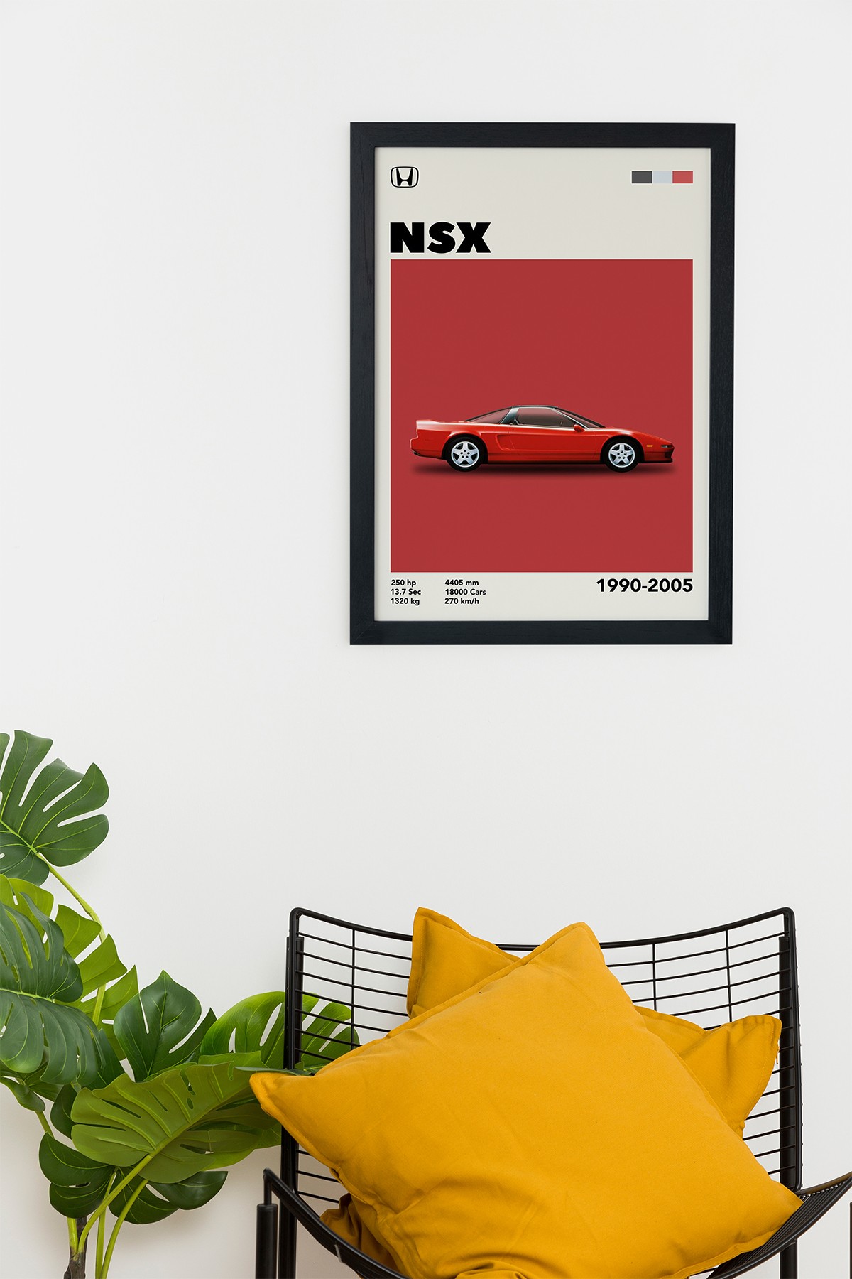 Honda NSX 1990-2005 Car Serie Özel Tasarım Siyah Çerçeveli Tablo Poster