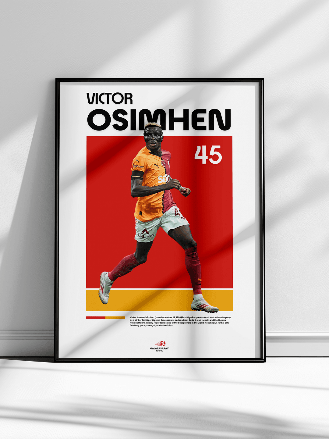 Victor James Osimhen Galatasaray Siyah Çerçeveli Poster Tablosu