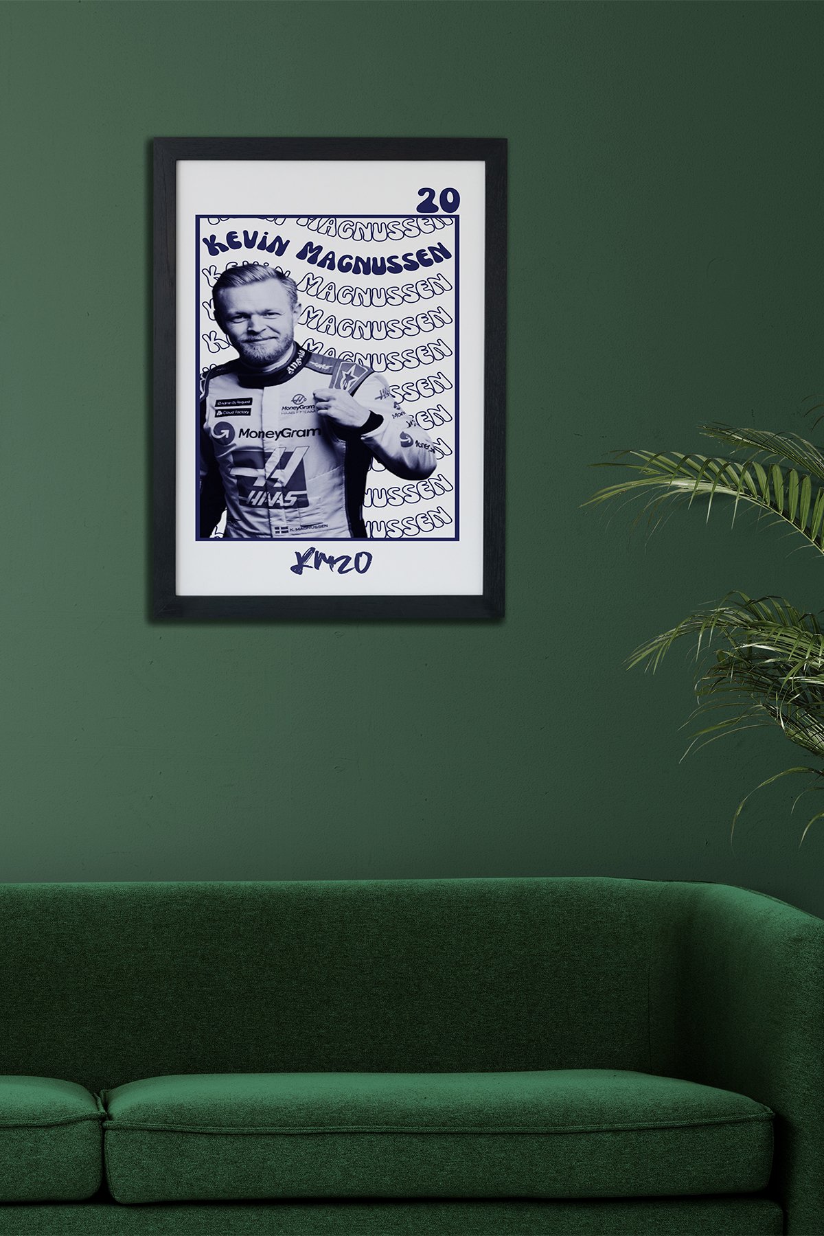 Kevin Magnussen F1 Pilotu Siyah Çerçeveli Poster Tablo