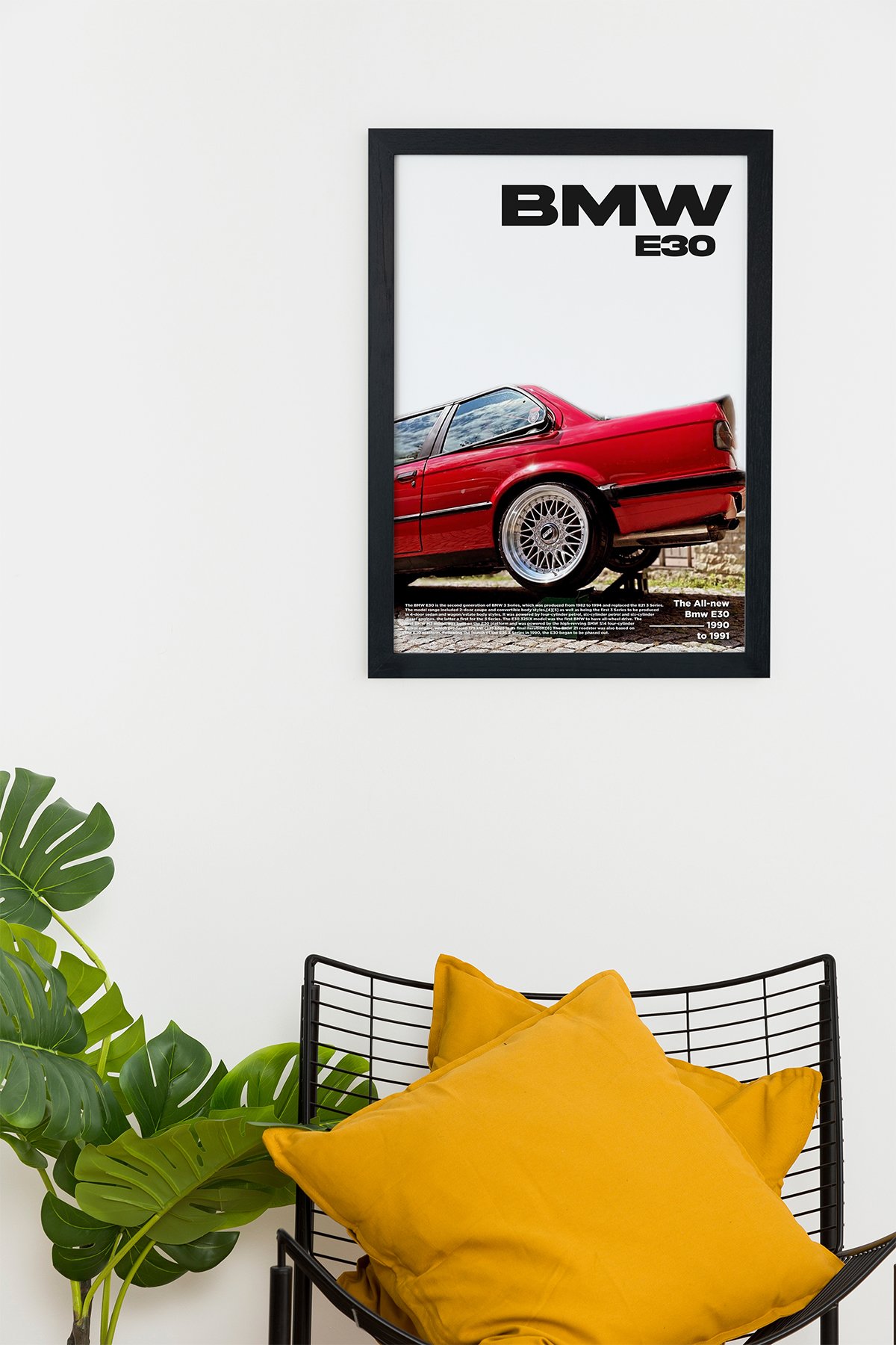 Bmw E30 Tasarım Çerçevesiz Poster