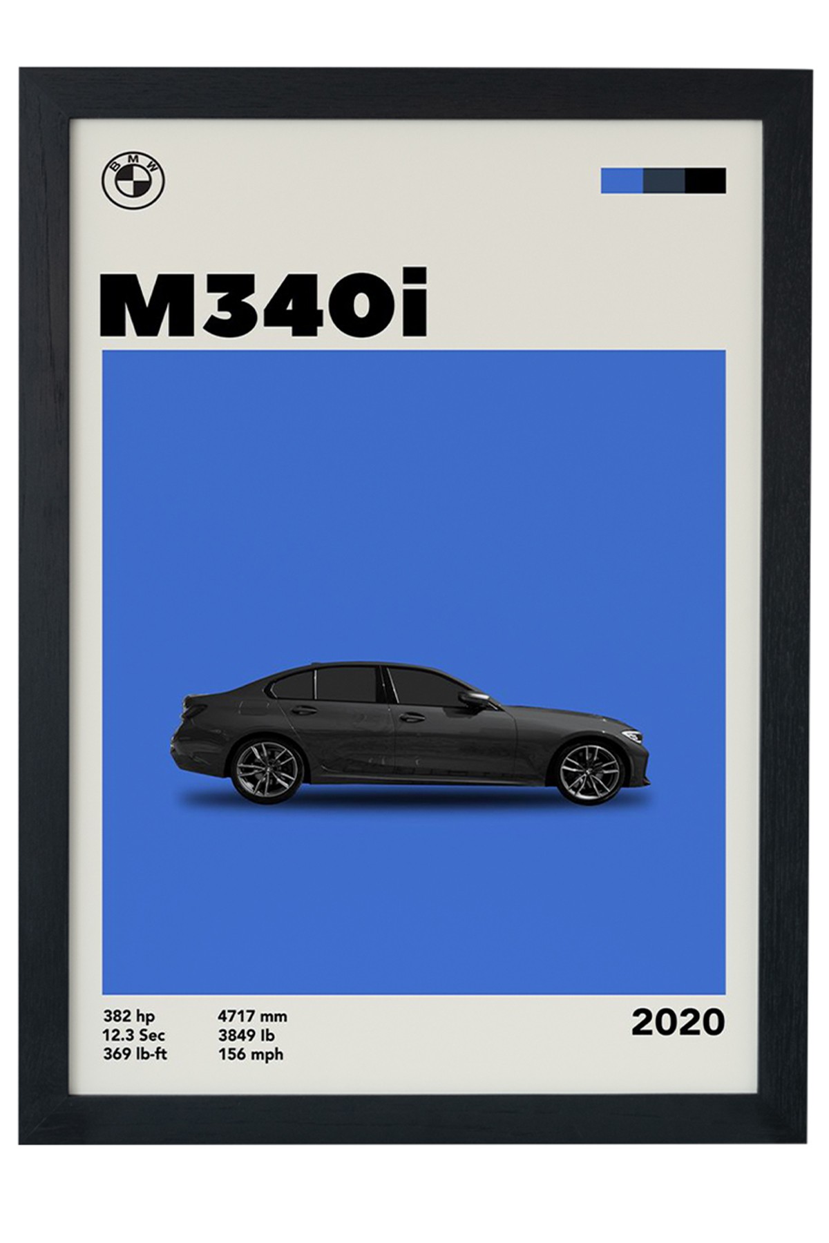 BMW M340İ 2020 Car Serie Özel Tasarım Çerçevesiz Poster main variant image