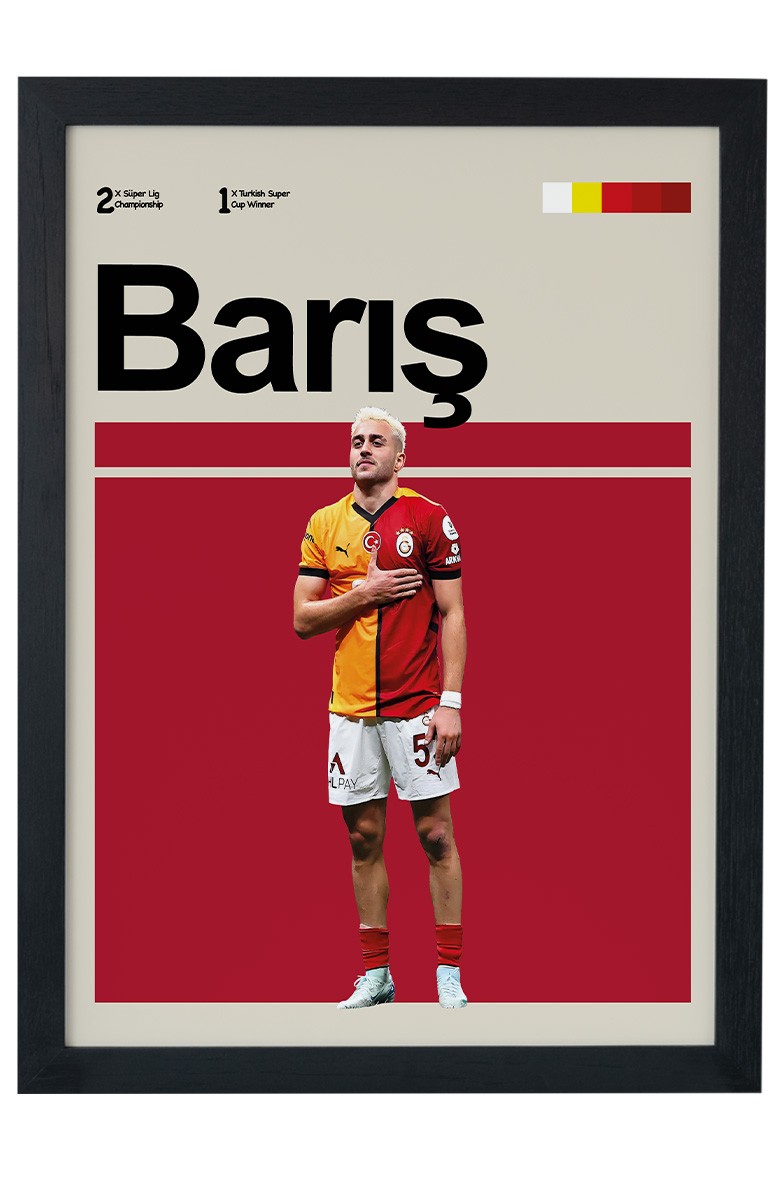 Barış Alper Yılmaz Galatasaray Siyah Çerçeveli Poster Tablosu