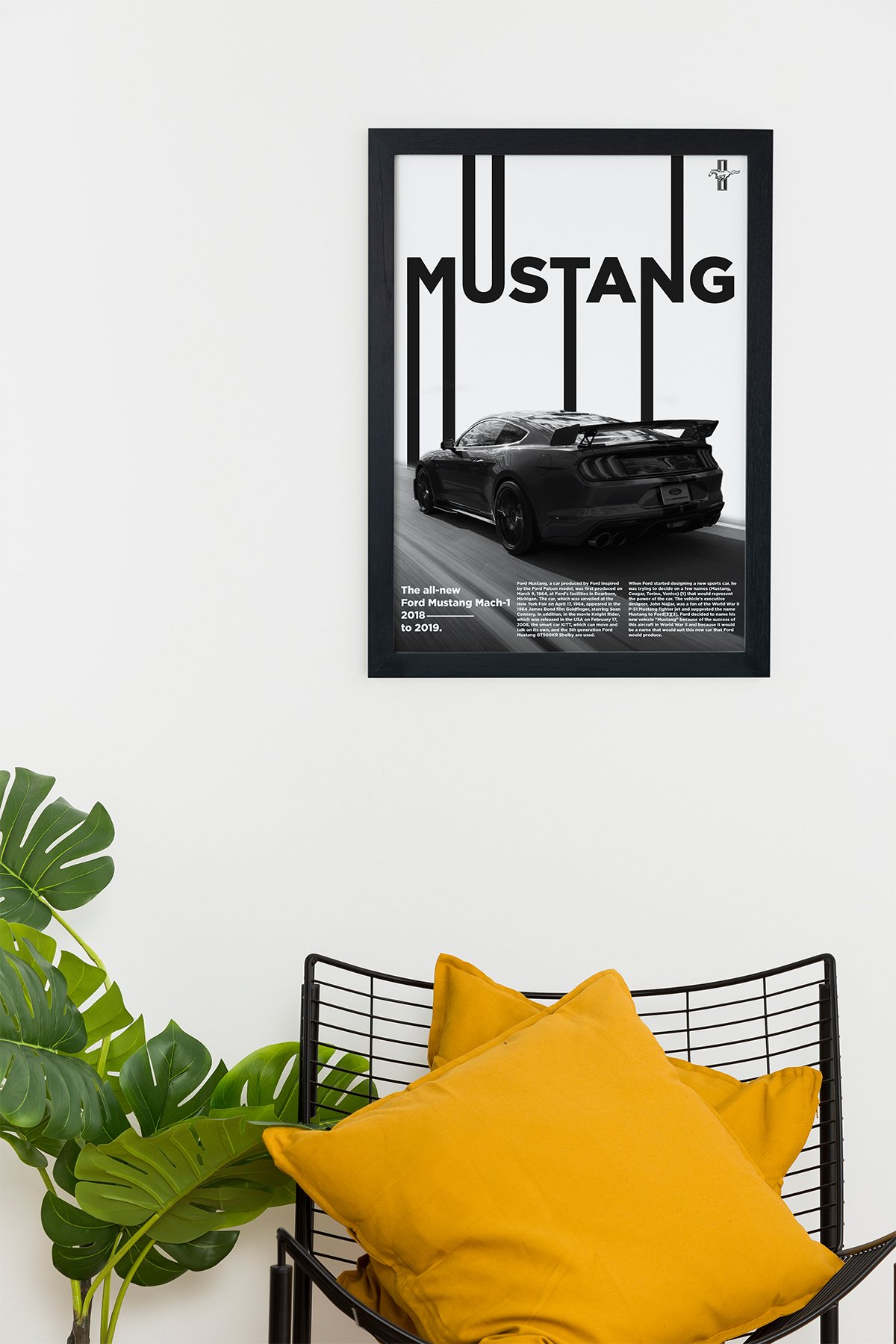 Ford Mustang Mach-1 Siyah Çerçeveli Tablo Siyah Çerçeveli Tablo Poster