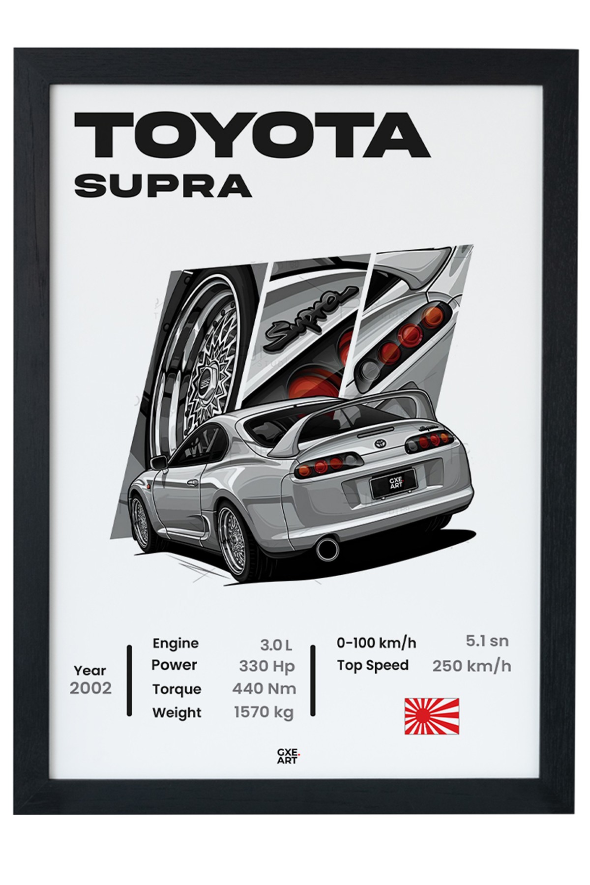 Supra 2JZ Siyah Çerçeveli Tablo Poster main variant image