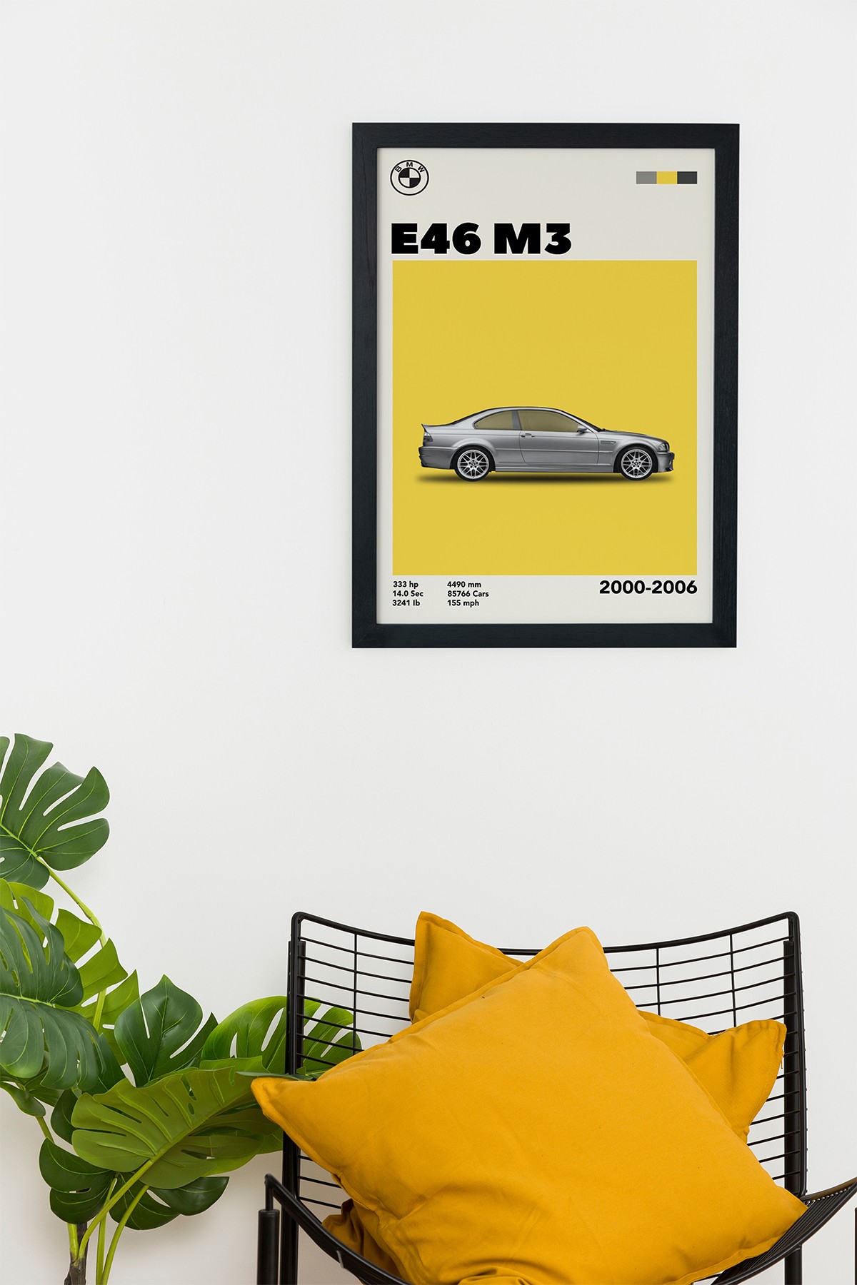 BMW E46 M3 2000-2006 Özel Tasarım Çerçevesiz Poster