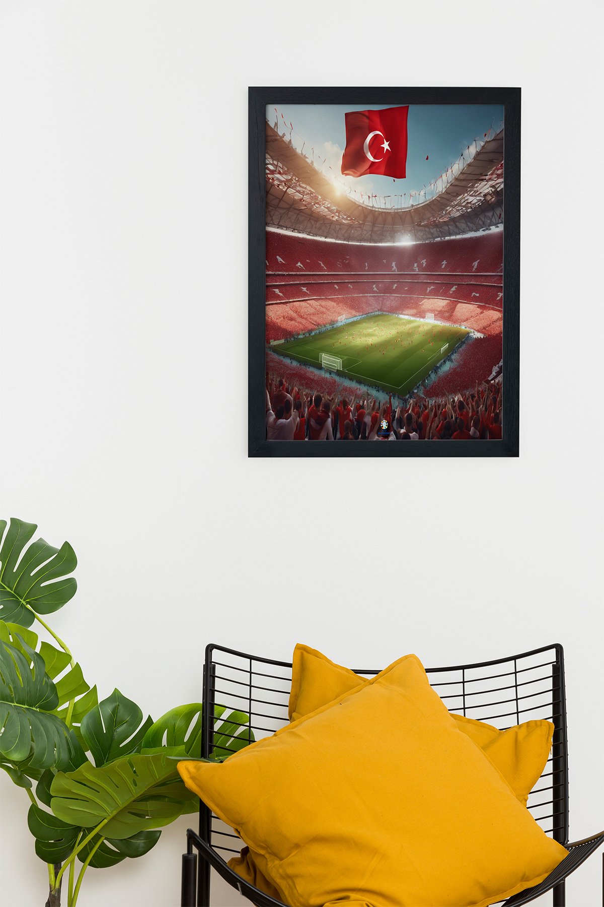 Euro 2024 Türkiye Temalı Siyah Çerçeveli Tablo Poster