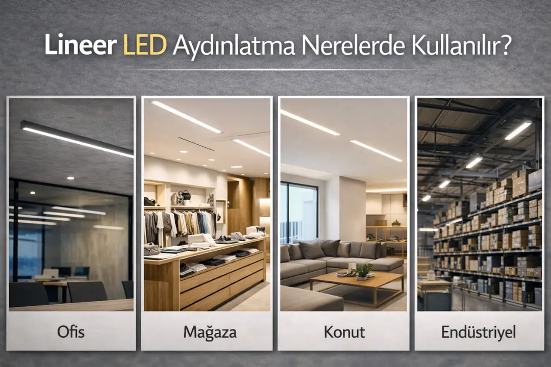 Ofis, mağaza, konut ve endüstriyel alanlarda lineer LED aydınlatma&nbsp;