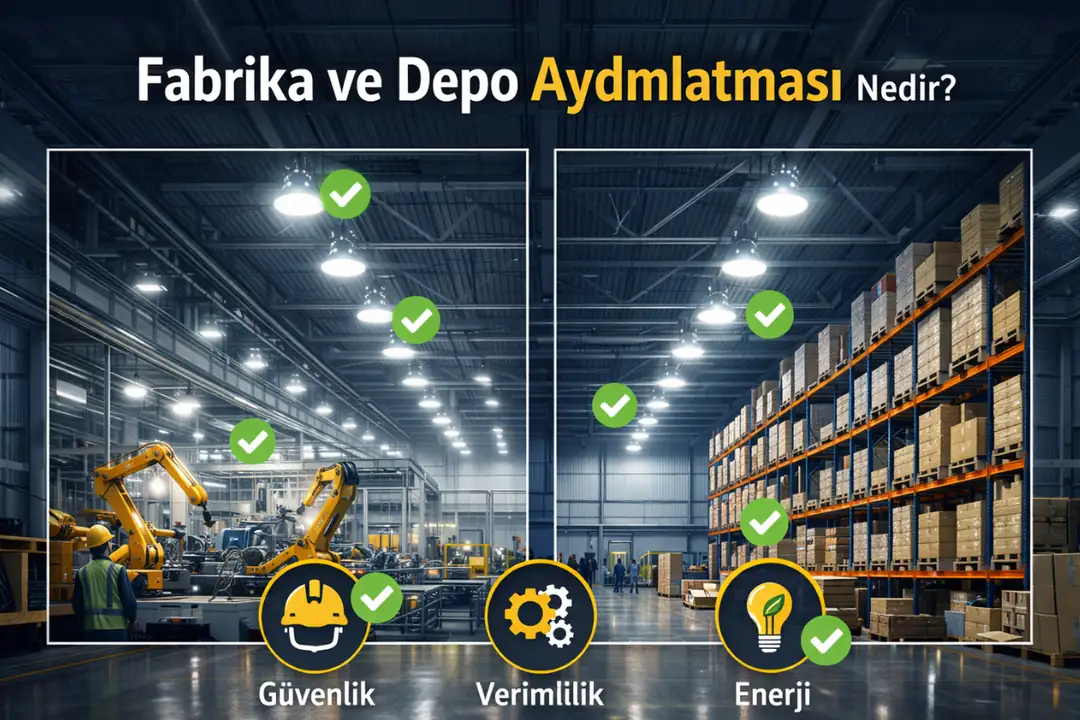Fabrika ve depo aydınlatması LED sistemleri kullanım alanları