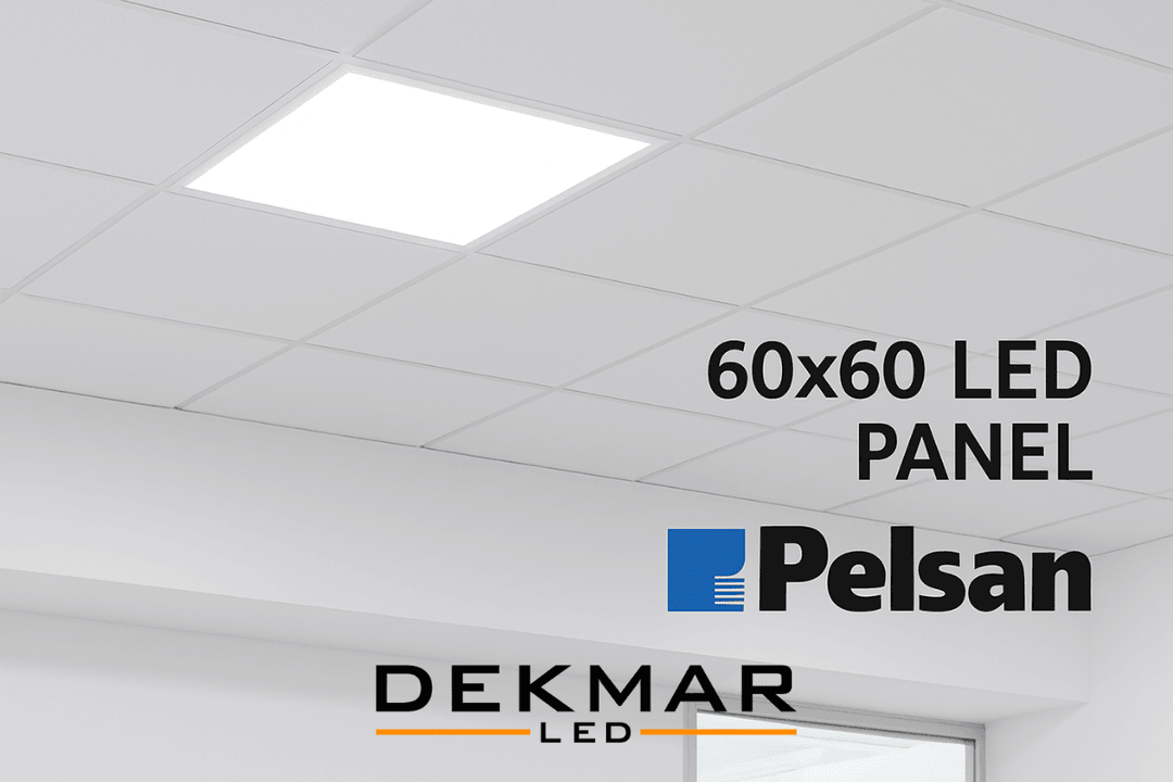 Pelsan 60x60 LED armatür 6500K renk sıcaklığıyla ofislerde net görüş sağlayan, beyaz ışıklı, yüksek performanslı tavan panelidir. 