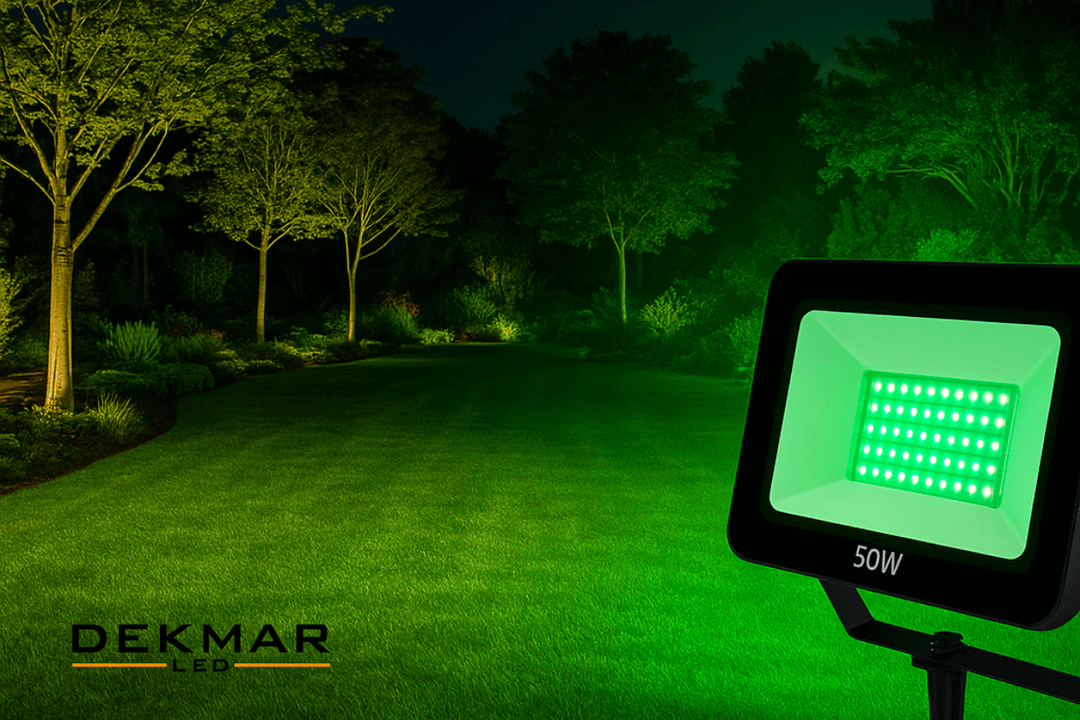 50W yeşil LED projektör, geniş bahçelerde güçlü ışık verimi ve enerji tasarrufu ile etkili gece aydınlatması sağlar. 
