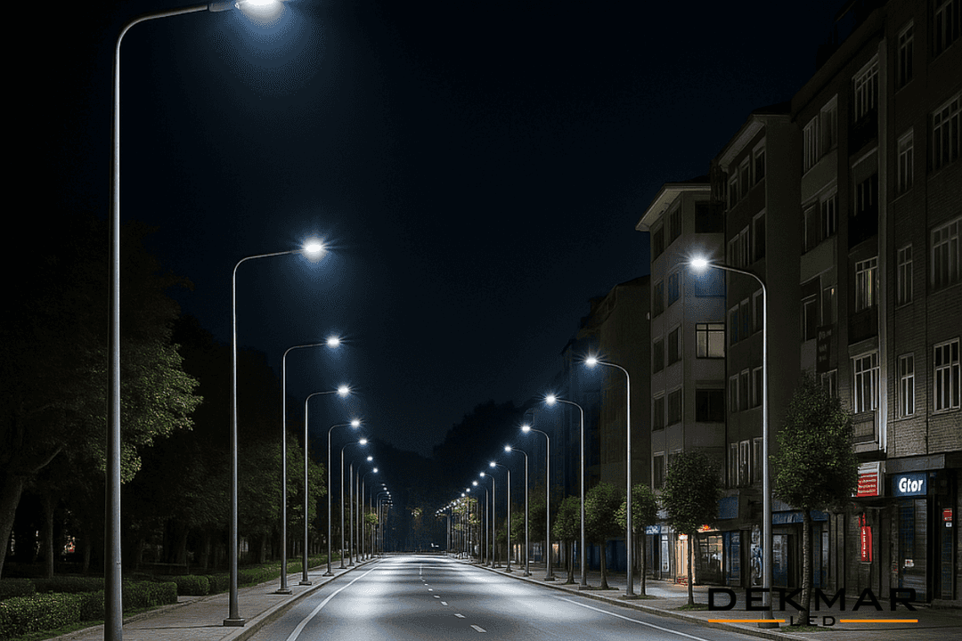 Dekmar LED tarafından tamamlanan LED sokak lambası referans proje fotoğrafı.