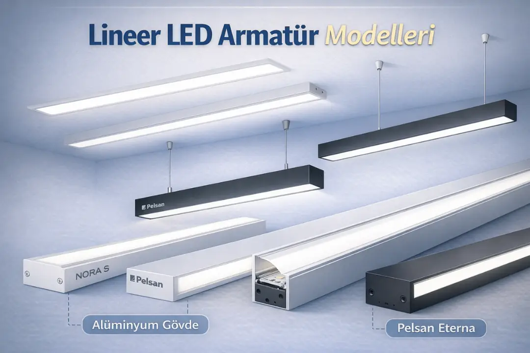 Nora ve Pelsan lineer LED armatür modelleri&nbsp;